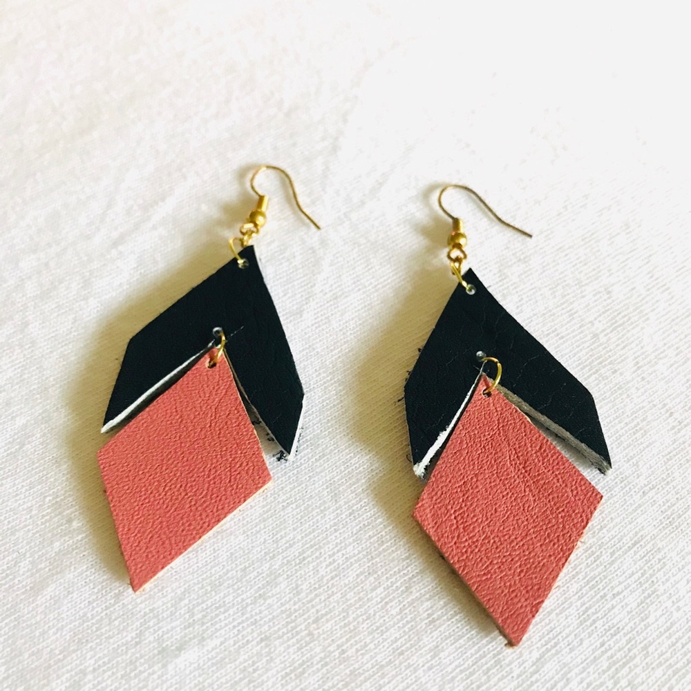 Lather earring handmade